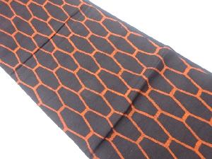 手織り紬網目模様織出し全通洒落袋帯